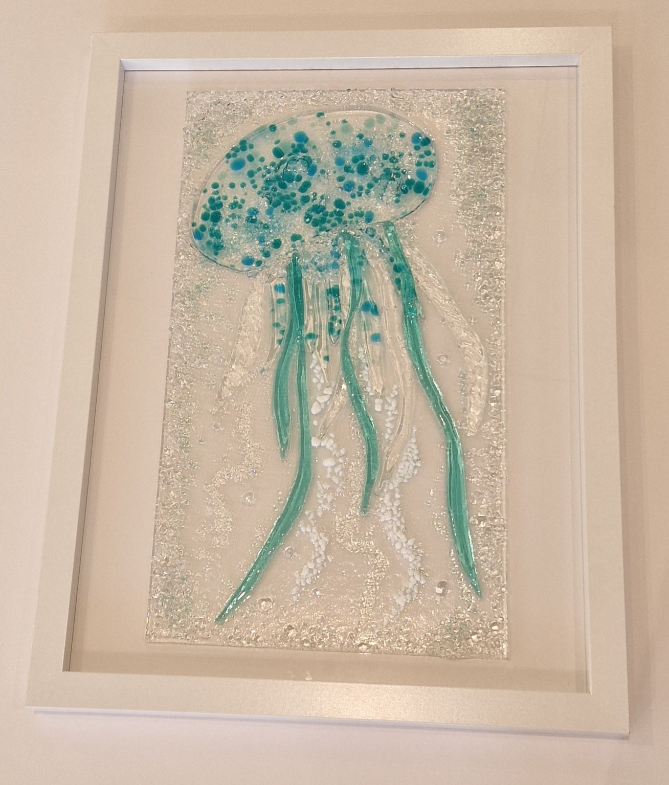 Fused glass art Jellyfish