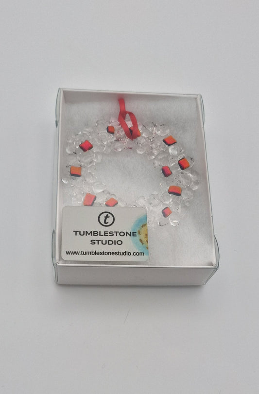 Christmas decoration fused glass wreath