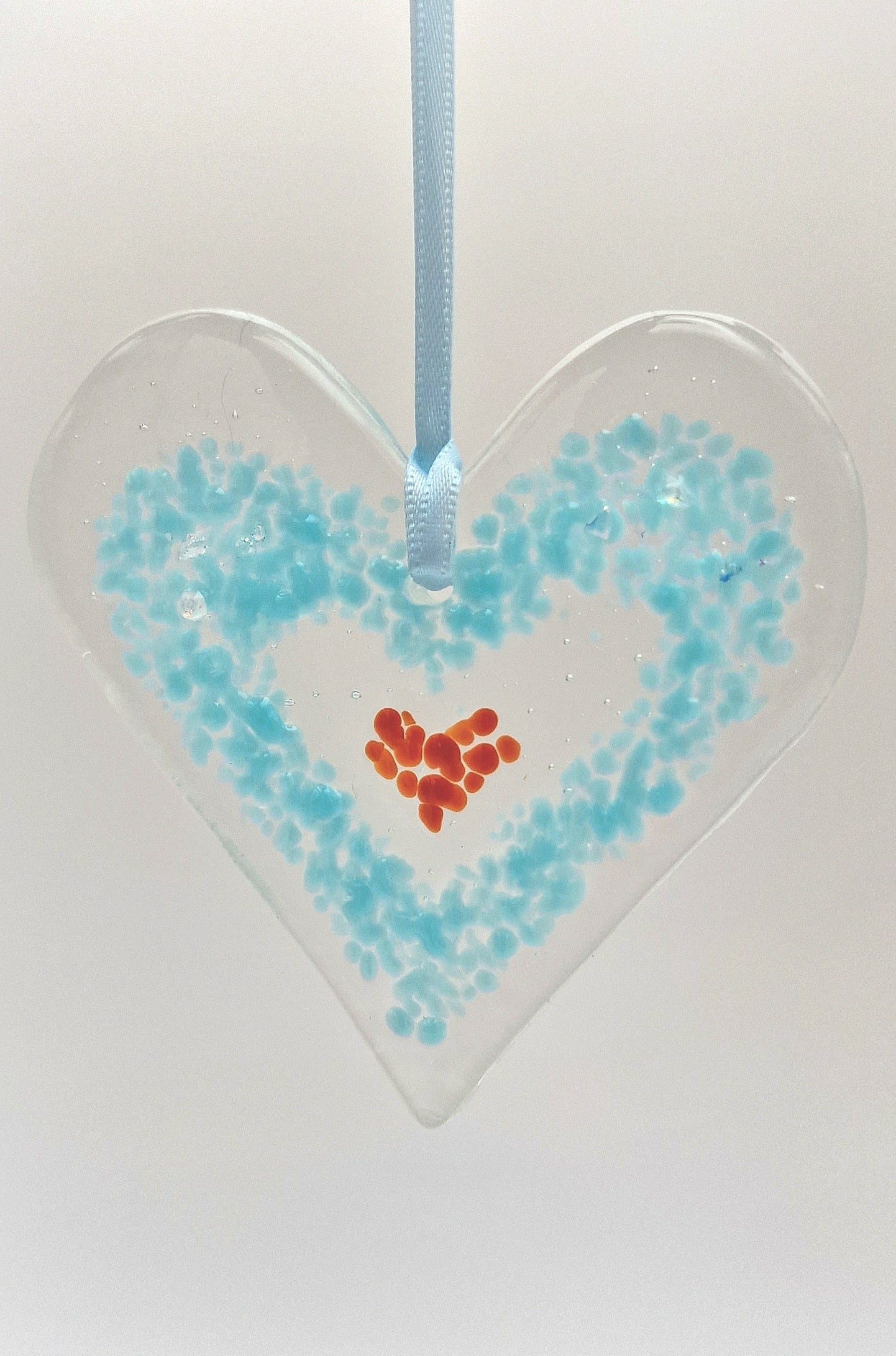 Heart suncatcher - glass hanger - ornament - gift