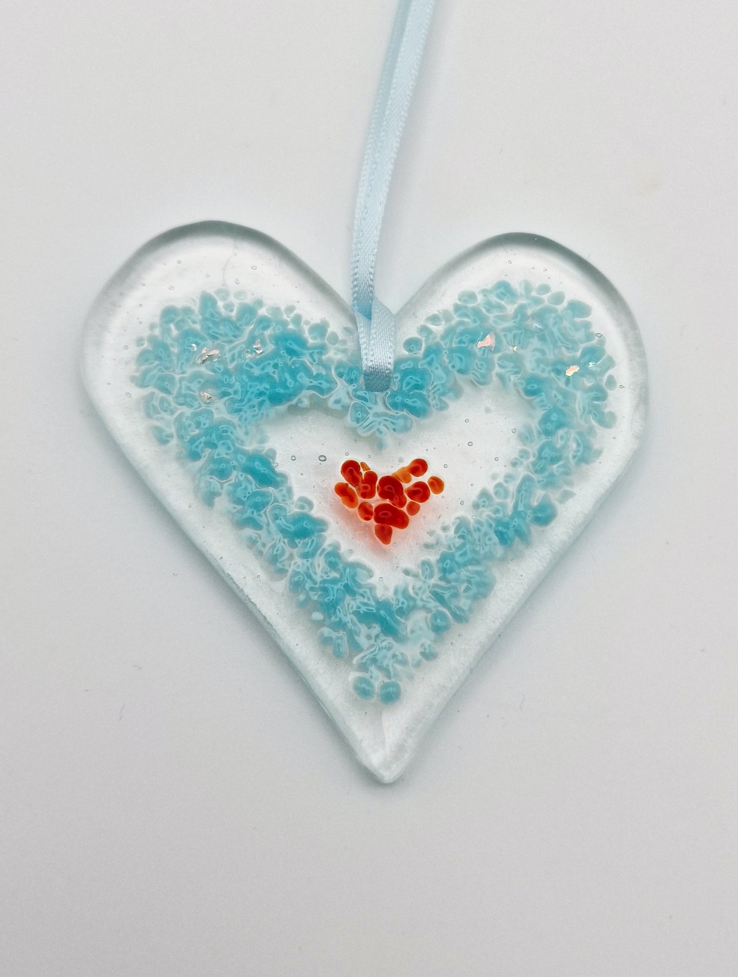 Heart suncatcher - glass hanger - ornament - gift