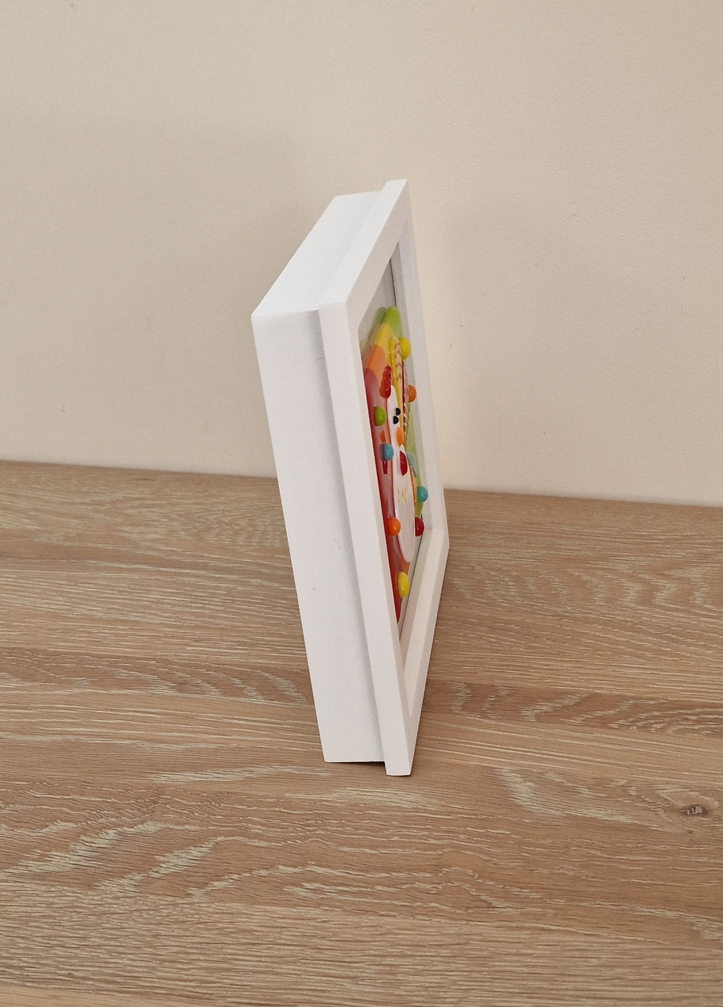 Colourful Chicken art box frame - yellow/orange/red/green