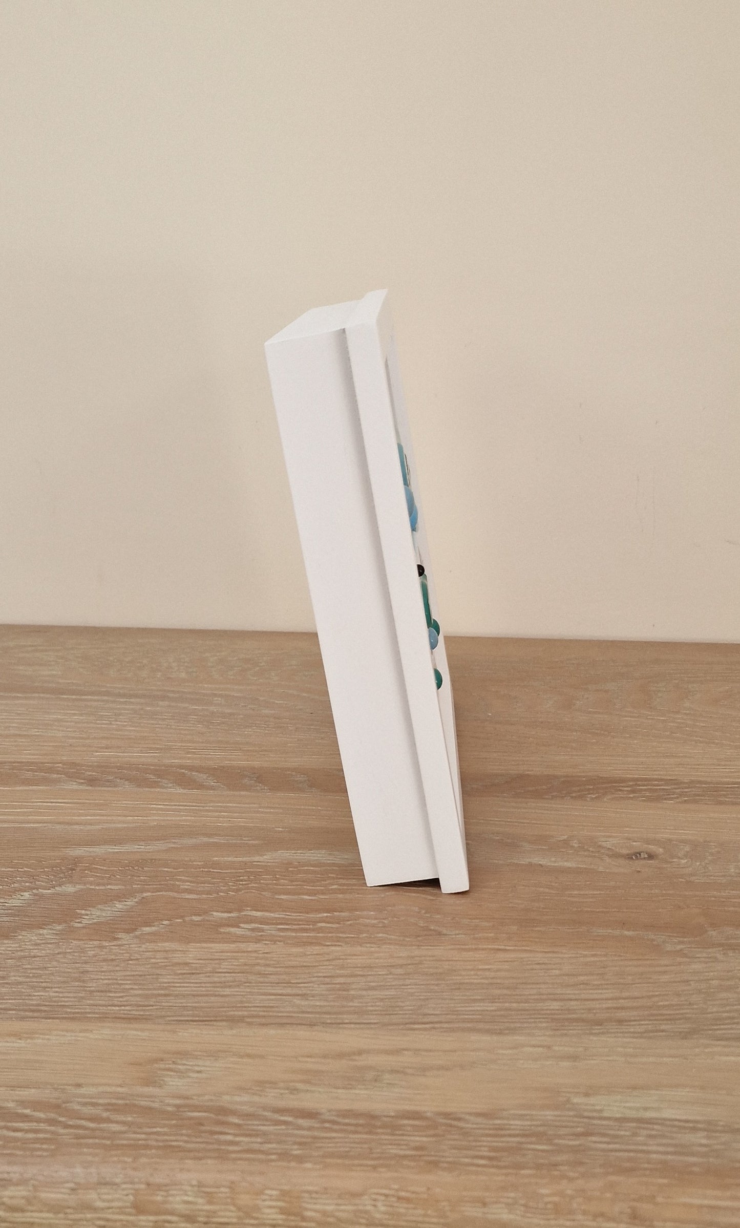 Colourful bird art box frame - blues