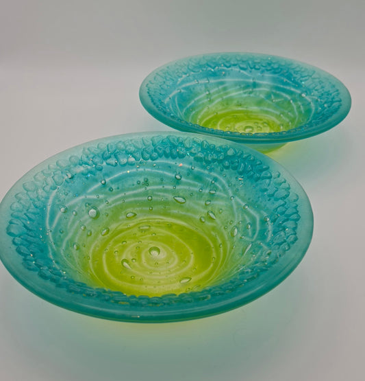 Whirlpool fused glass bowls - commission