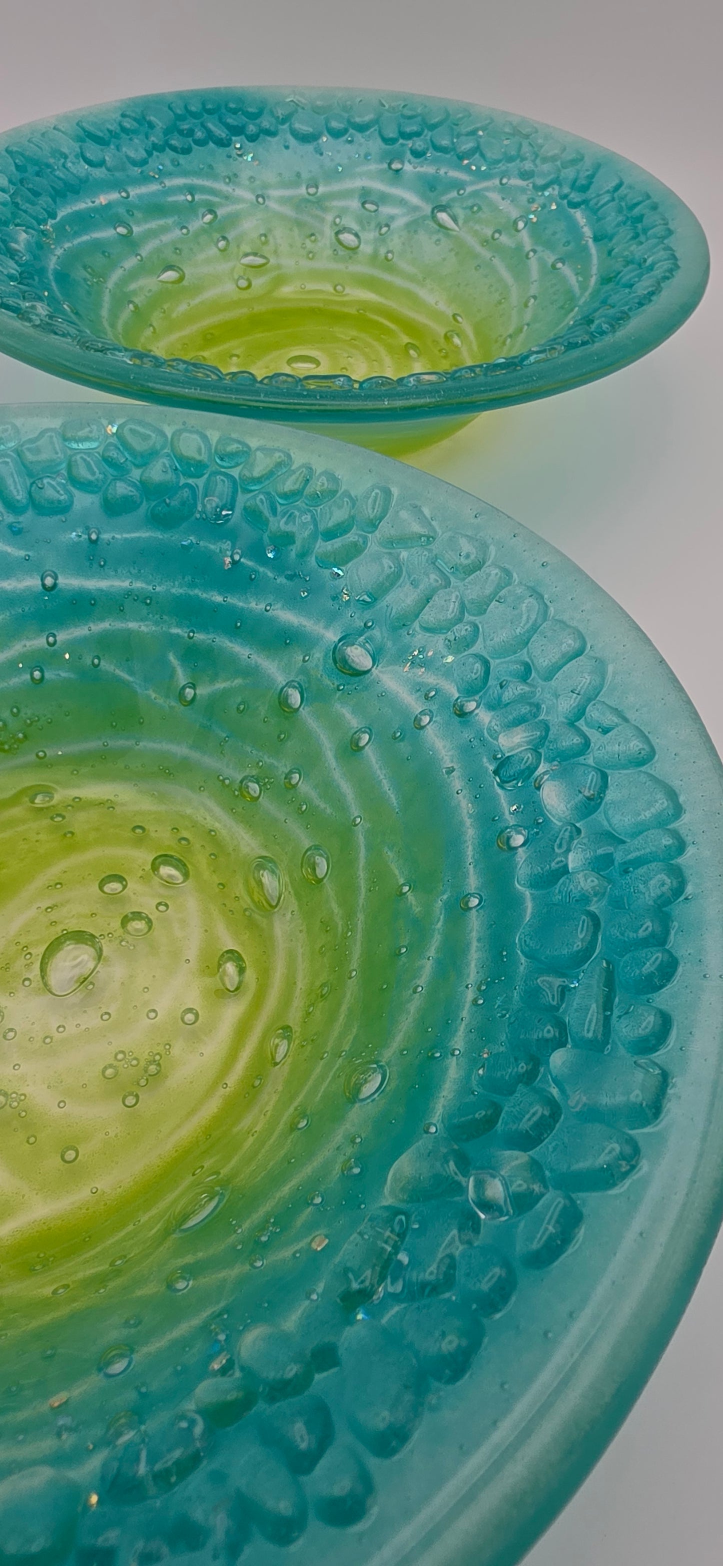 Whirlpool fused glass bowls - commission
