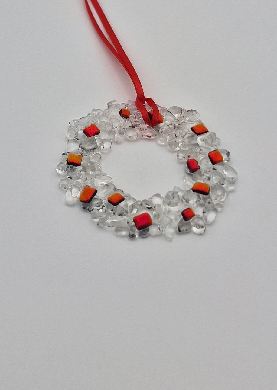 Christmas decoration fused glass wreath