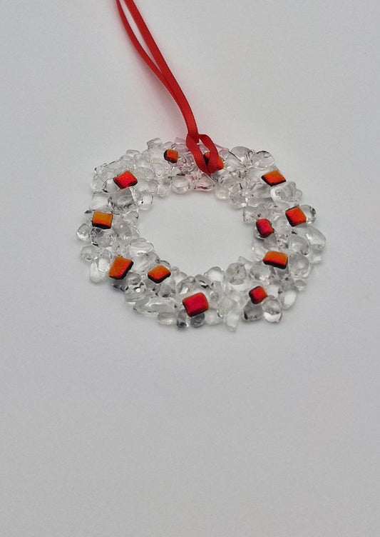 Christmas decoration fused glass wreath