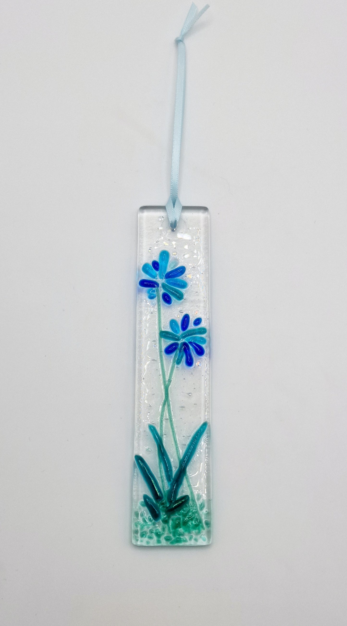 Agapanthus fused glass hanger