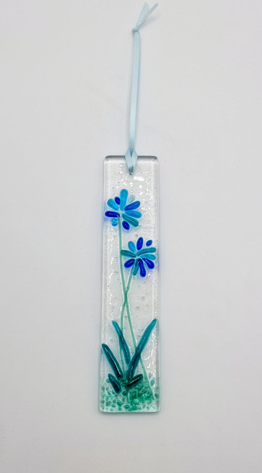 Agapanthus fused glass hanger