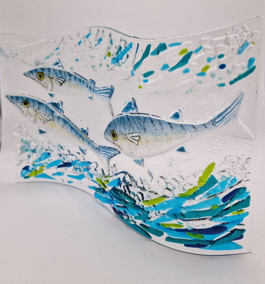 Fused Glass Mackerel Wave