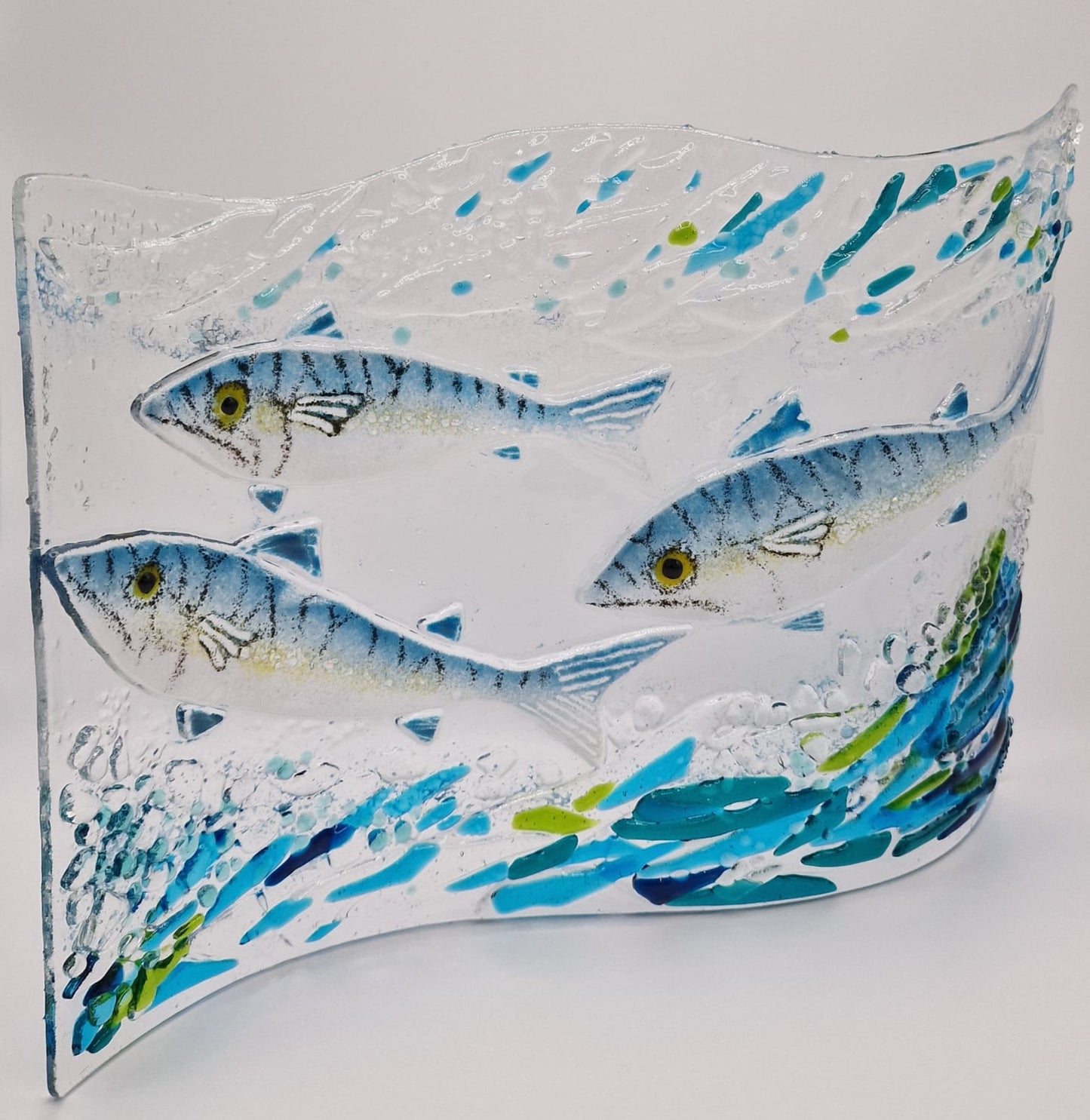 Fused Glass Mackerel Wave