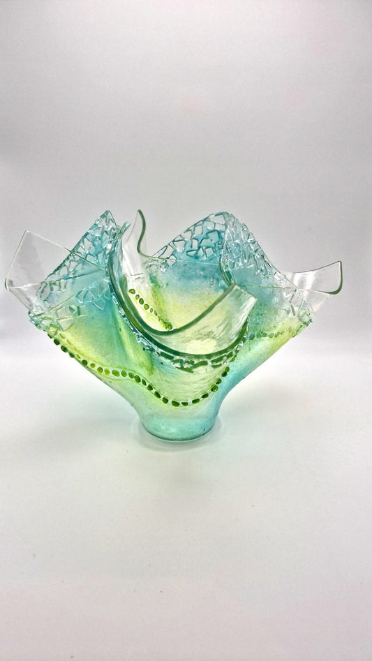 Fused glass decorative vase Whirlpool