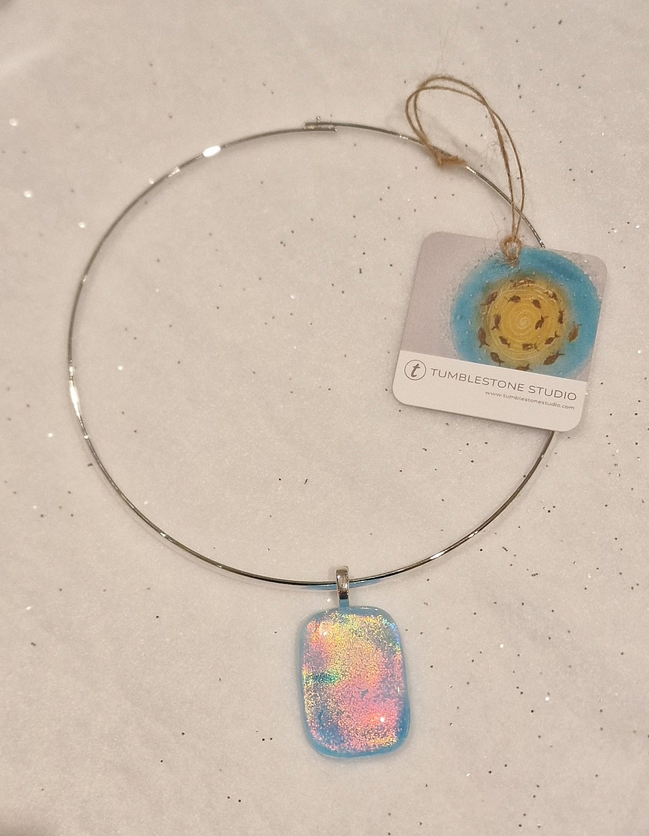 Aurora large dichroic necklace