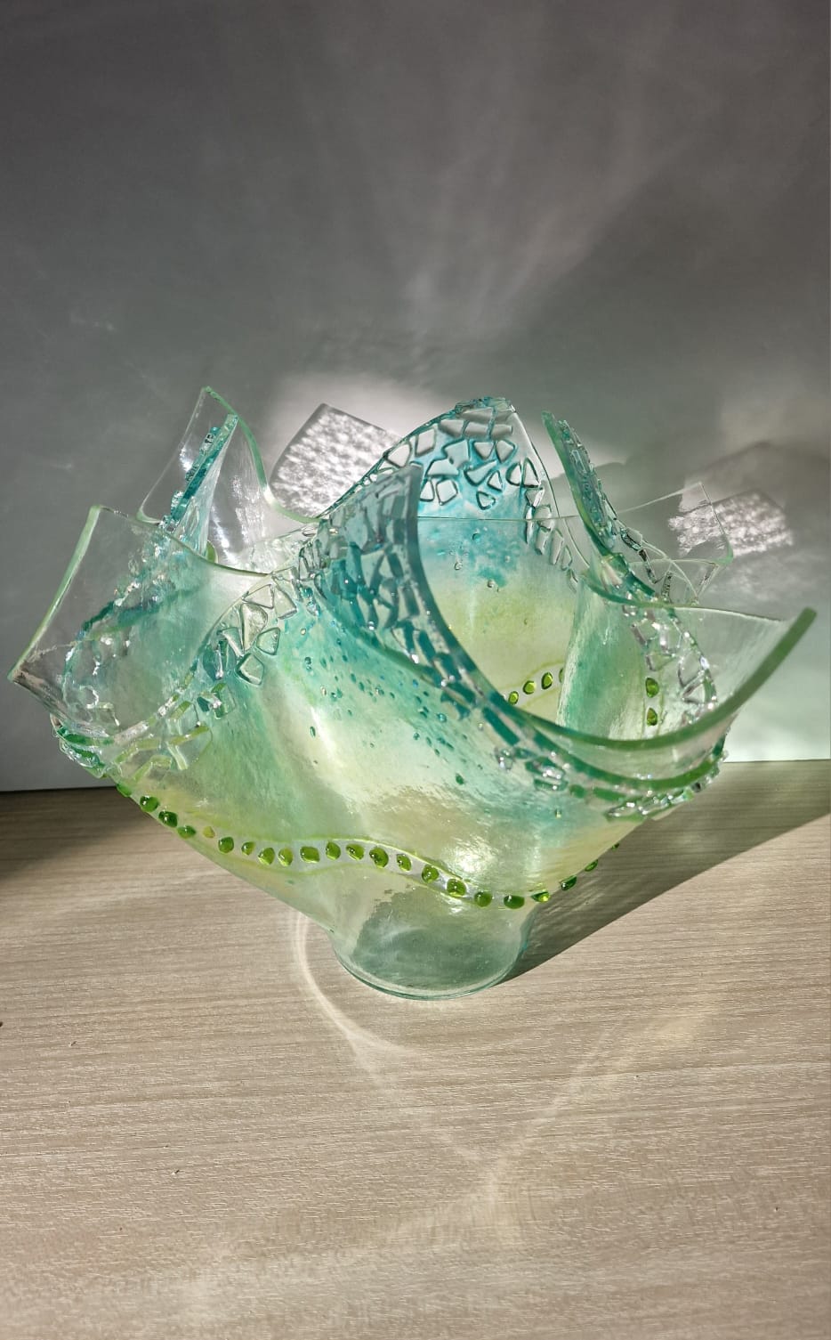 Fused glass decorative vase Whirlpool
